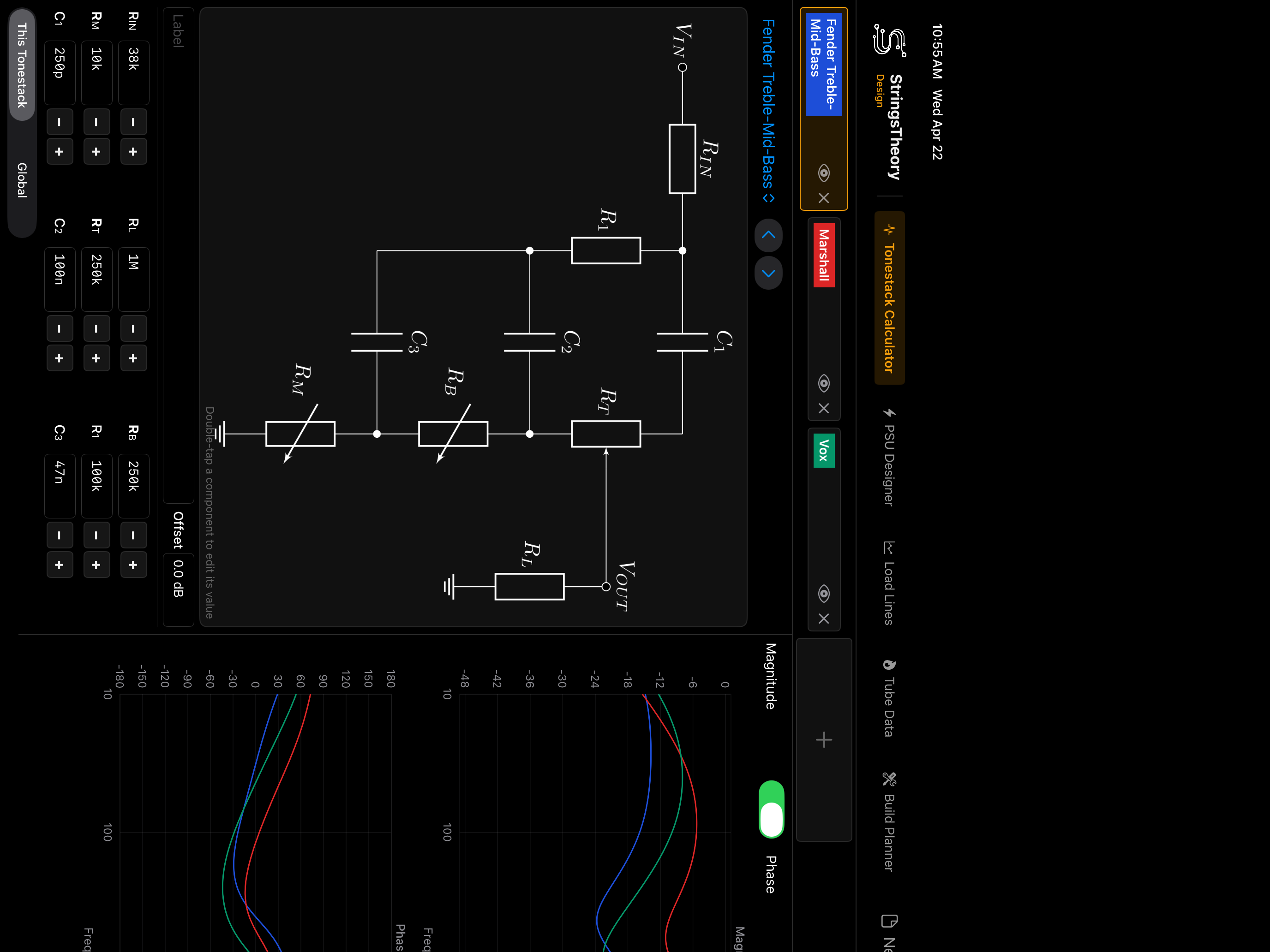 Tonestack Calculator on iPad
