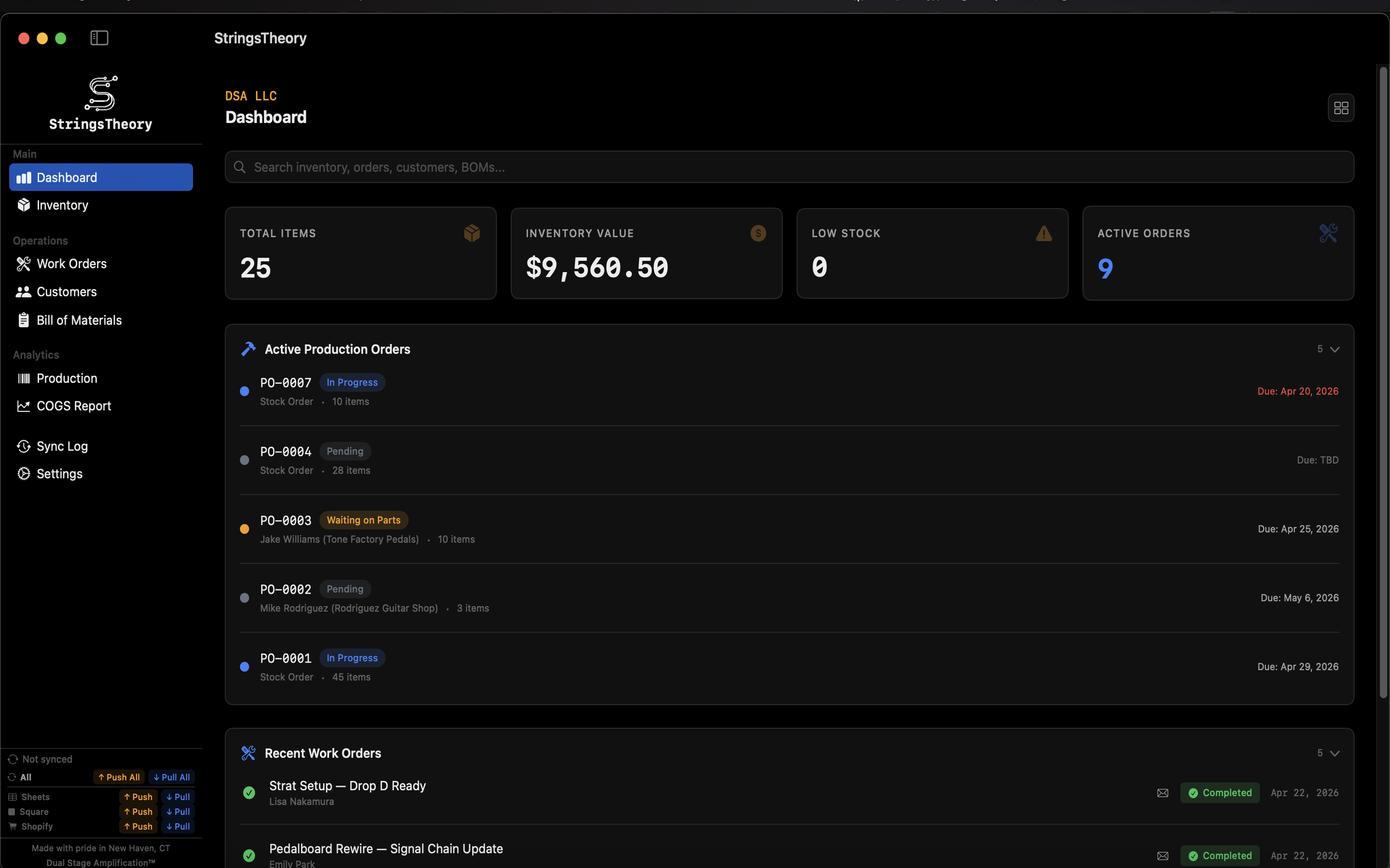 StringsTheory Dashboard on Mac