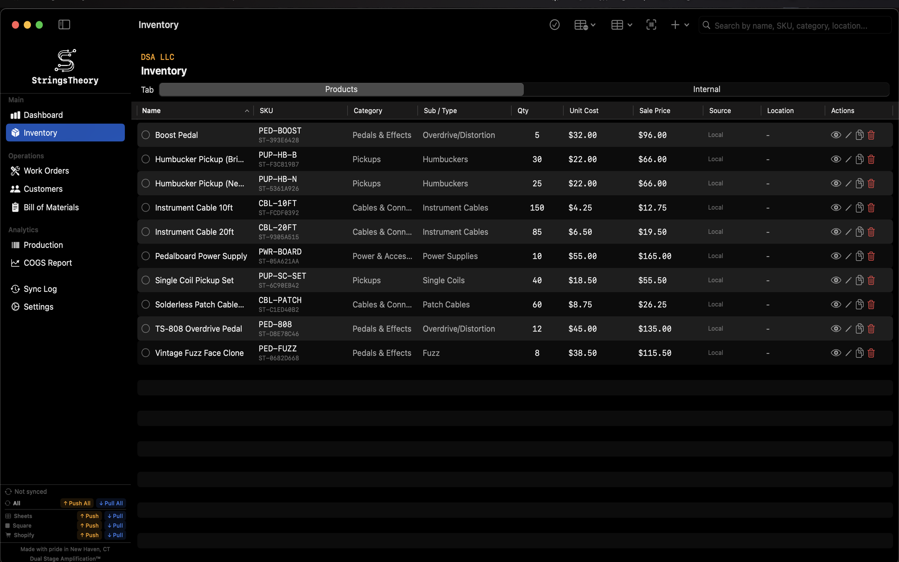 StringsTheory inventory management on Mac