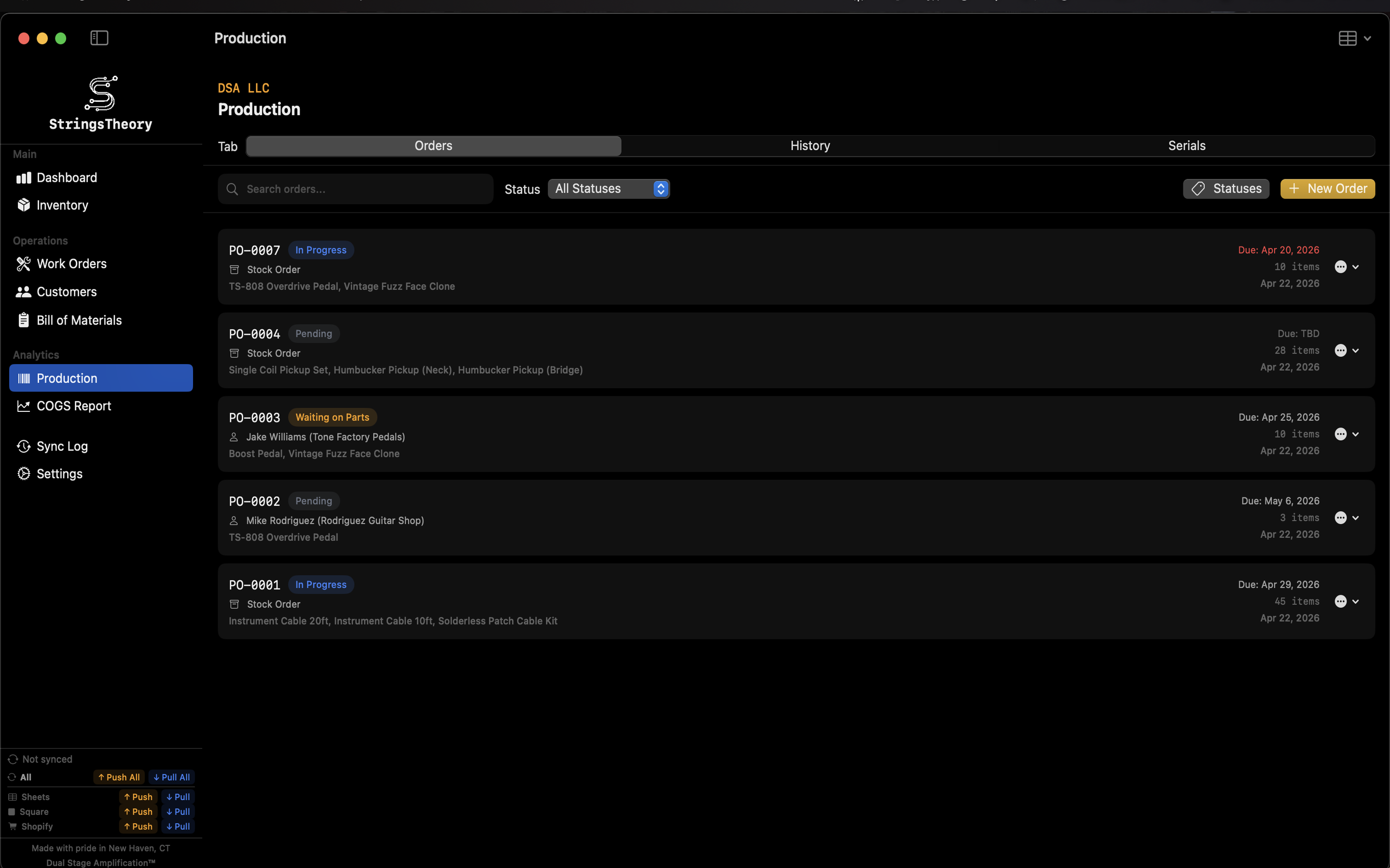 StringsTheory production tracking on Mac