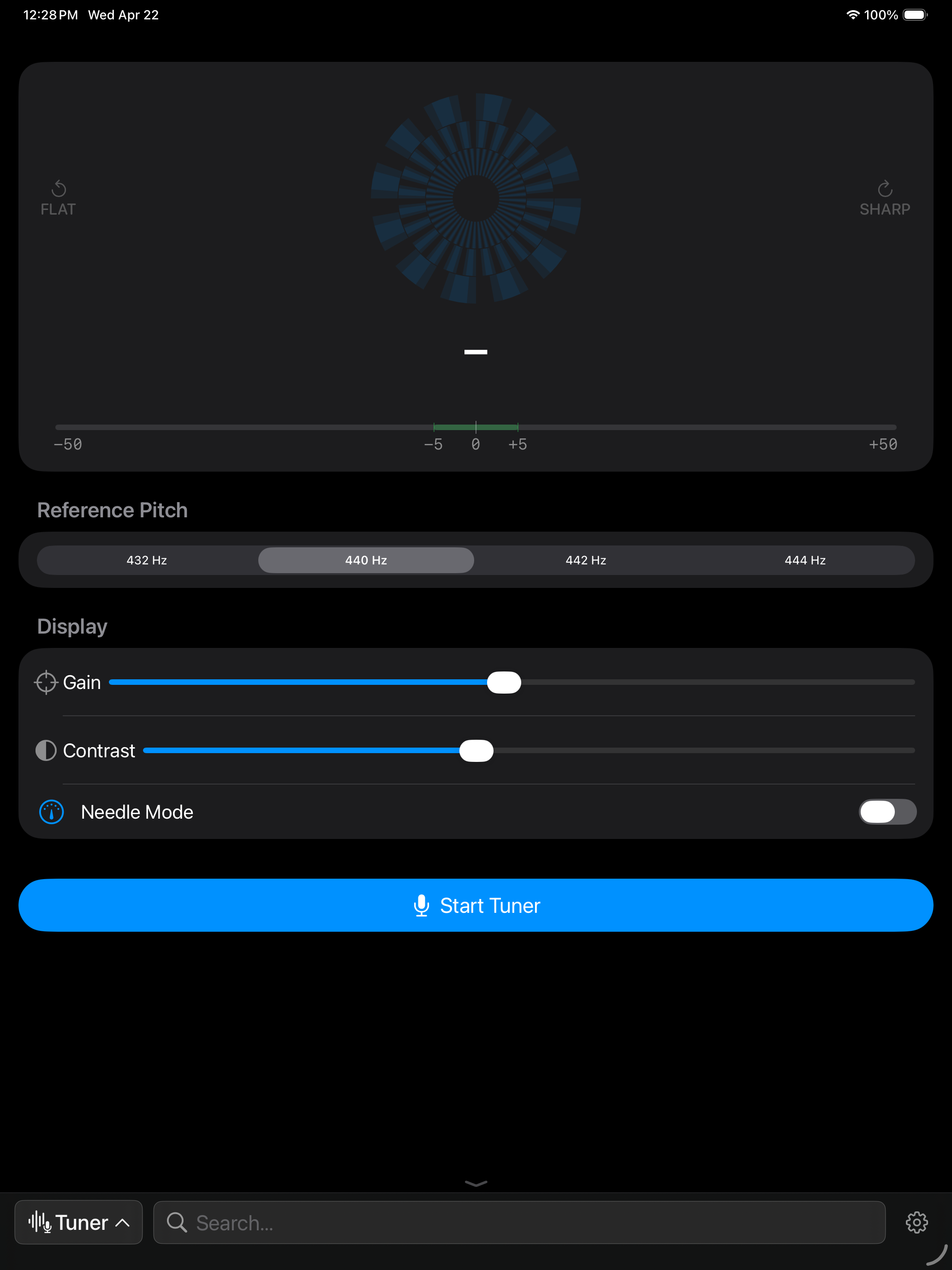 Chromatic tuner on iPad